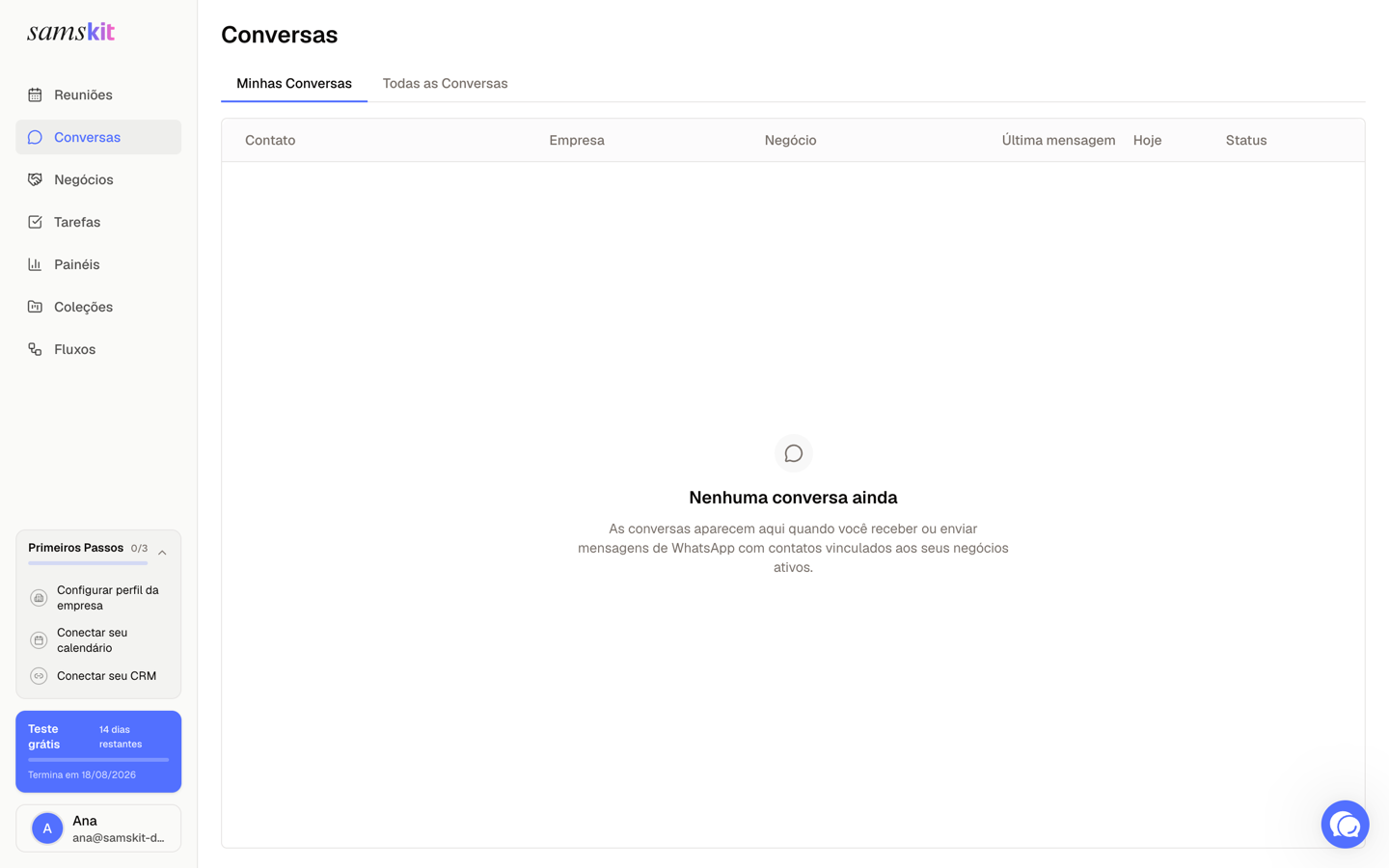 Lista de conversas