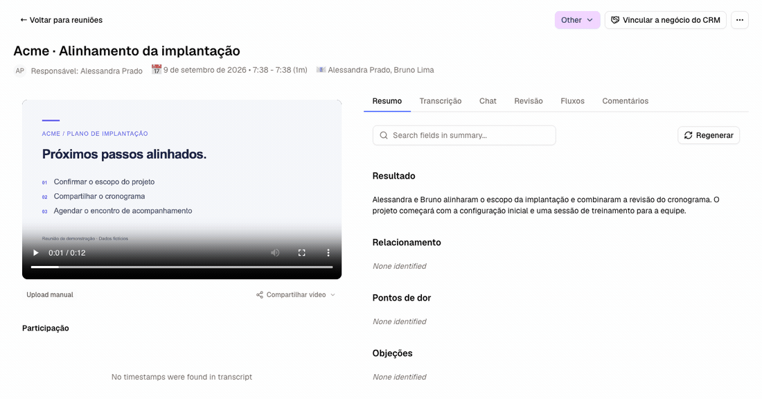Passo a passo animado com telas reais: abrir o compartilhamento, ativar e copiar o link, confirmar sua desativação e voltar ao estado sem link ativo.